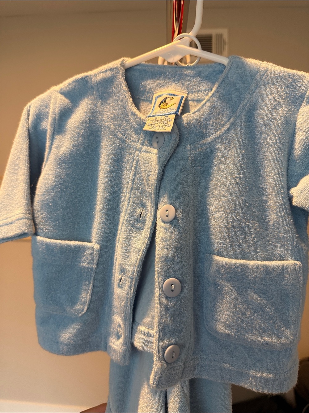 The Lullaby Club Light Blue Terrycloth Kids Matching Set